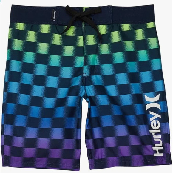 NWT Hurley boys Checkered Boardshorts big kid, size 20 - Picture 2 of 9
